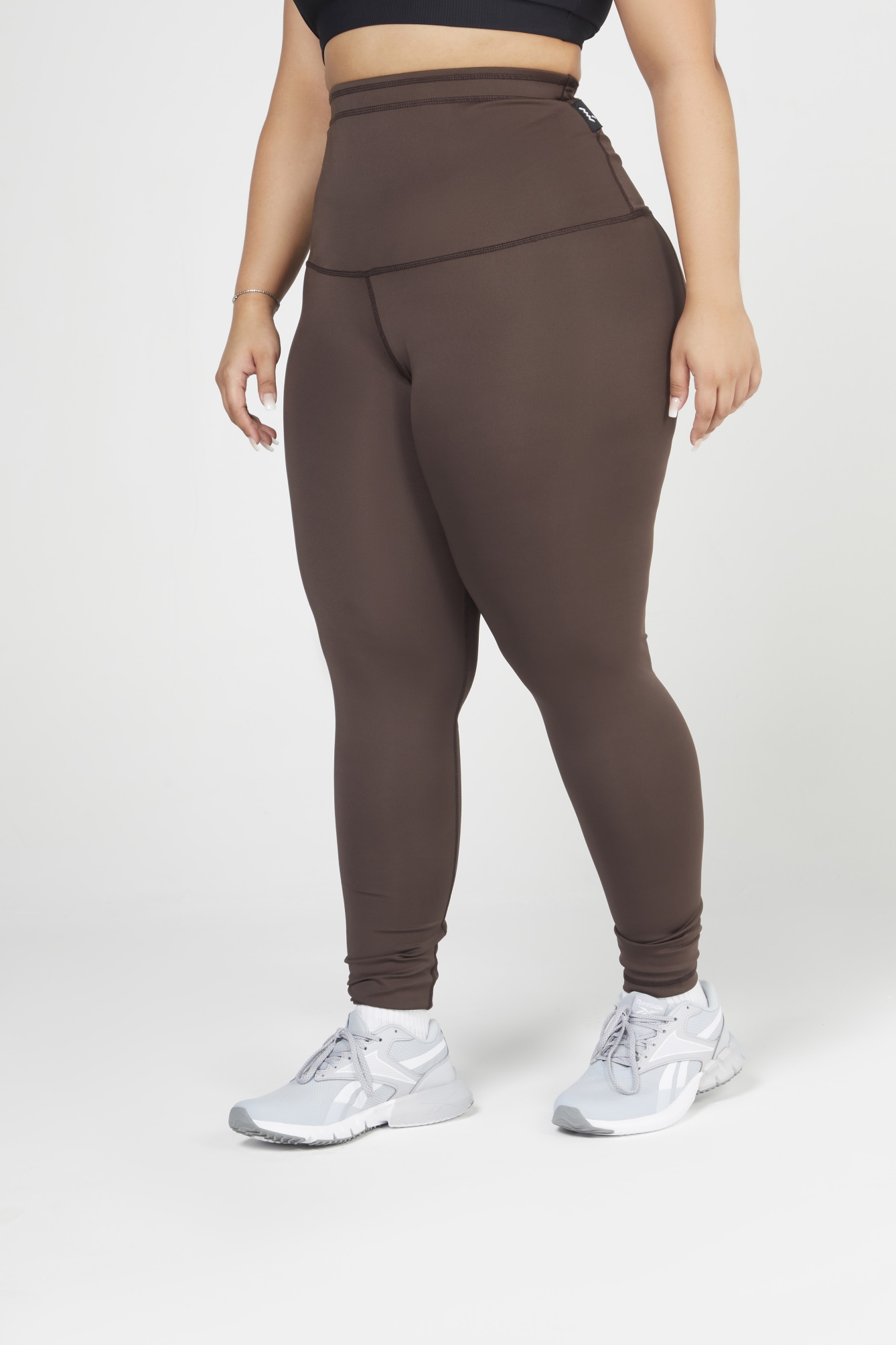 Classy Lady (Brown) - Extra High Waist Plus Size Leggings